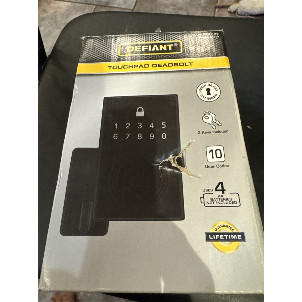 Defiant Matte Black Touchpad Door‎ Lock Deadbolt Easy Install